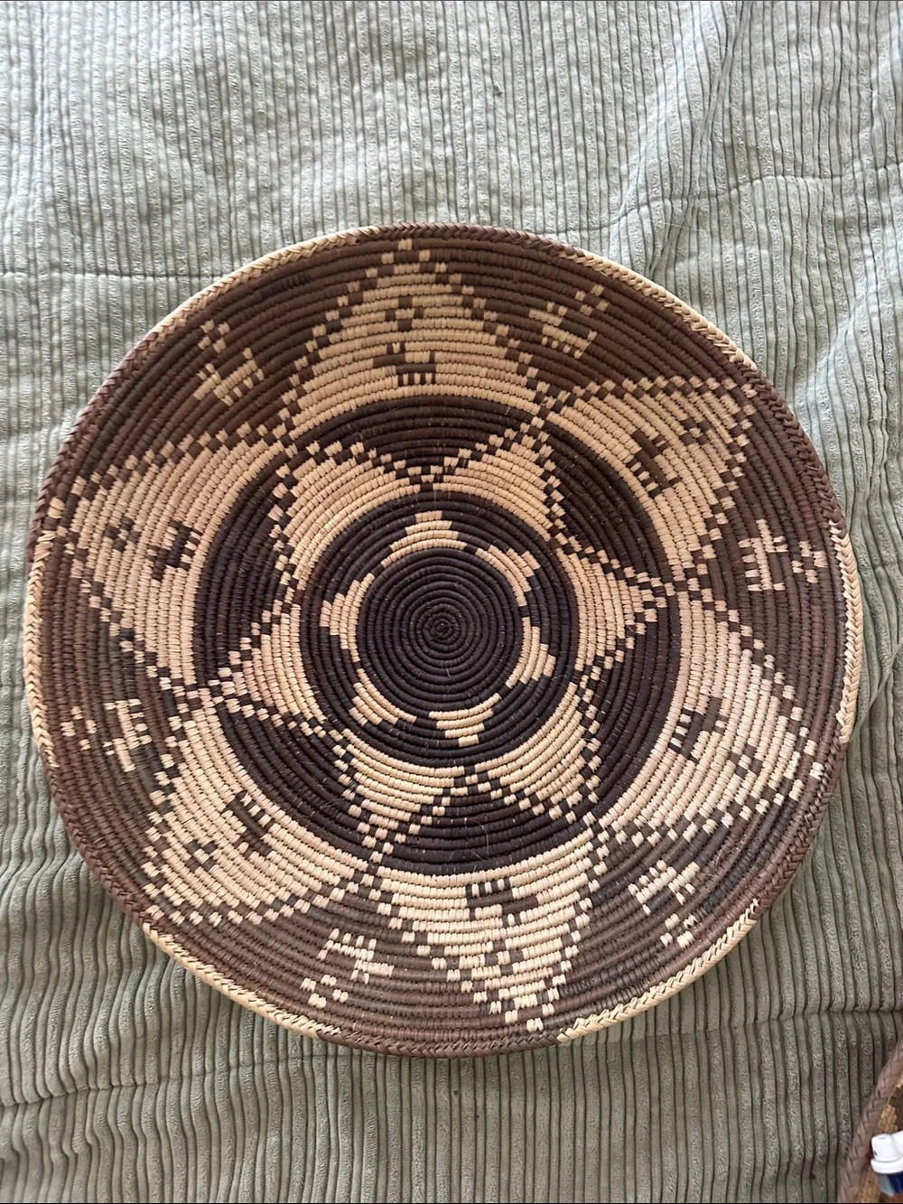 Handwoven Decorative Woven Bowl — Brown and Natural